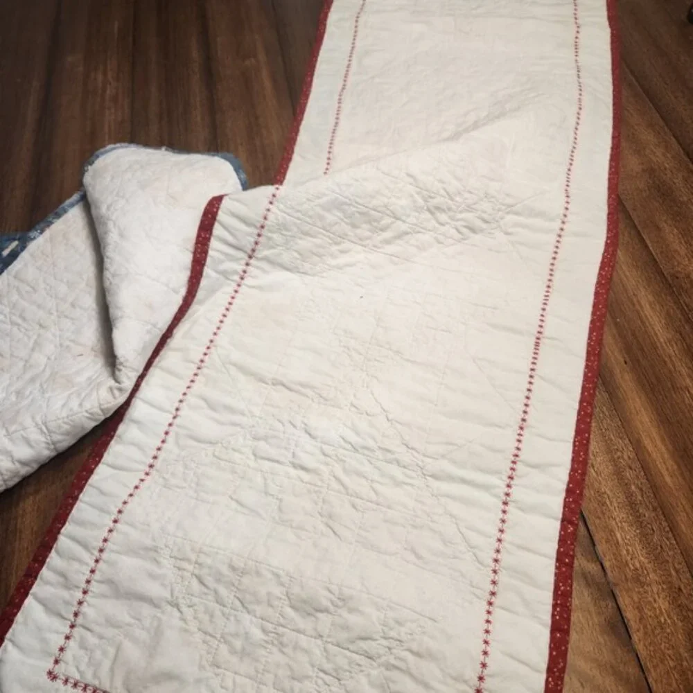Handmade Quilted Snowman Table Runner/pad Holiday Winter Decor Rustic‎ Country